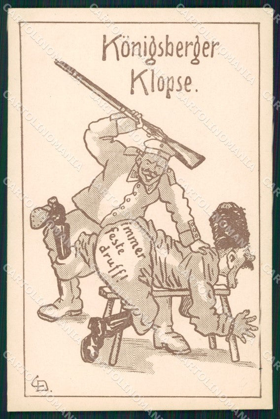 WWI WW1 German Austrian Propaganda Patriotic War Humor Russia postcard XF3479 – fronte