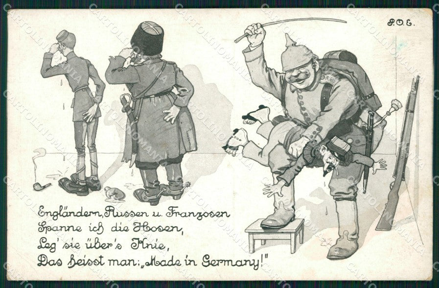 WWI WW1 German Propaganda Patriotic War Humor Anti Russian postcard XF3490 – fronte