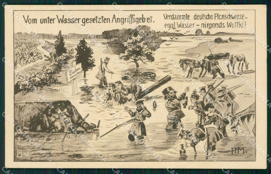 WWI WW1 German Propaganda Patriotic War Humor Anti Russian postcard XF3494 – fronte