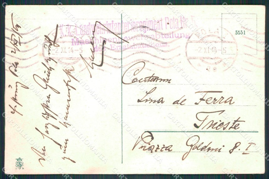 WWI WW1 Propaganda Landwehr Infanterie Regiment Pola nr 5 TEAR postcard XF3498 – retro