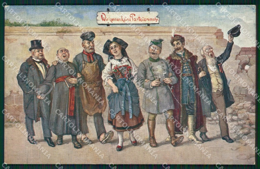WWI WW1 German Propaganda Patriotic War Humor postcard XF3507 – fronte