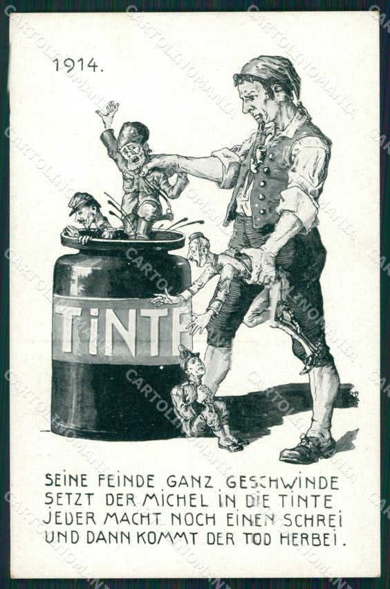 WWI WW1 German Propaganda Patriotic War Humor Anti Russian postcard XF3513 – fronte