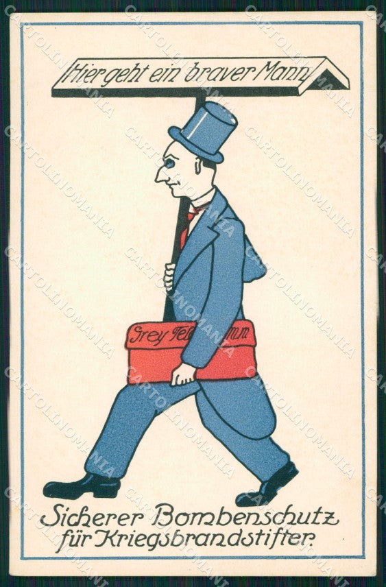 WWI WW1 German Propaganda Patriotic War Humor postcard XF3559 – fronte