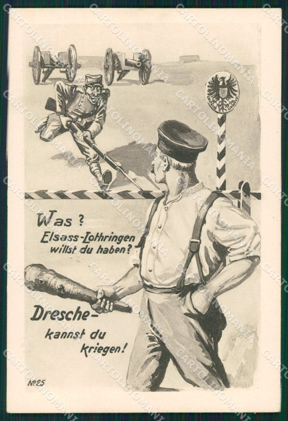 WWI WW1 German Propaganda Patriotic War Humor Anti French postcard XF3570 – fronte