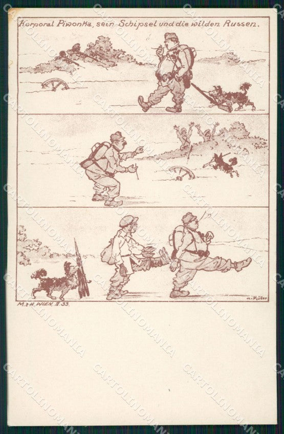 WWI WW1 Austrian Propaganda Patriotic War Humor Anti Russian postcard XF3584 – fronte