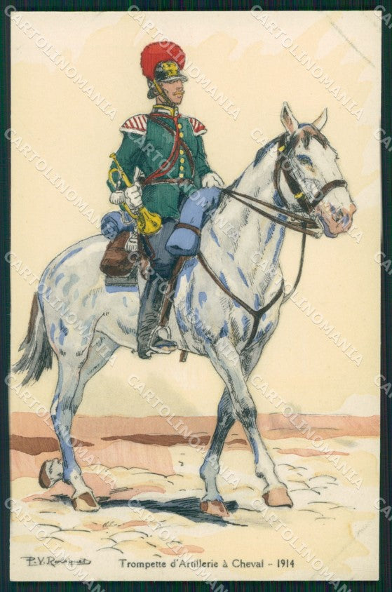 Military Russia Russian Soldier Horse Robiquet Artillery postcard XF3621 – fronte