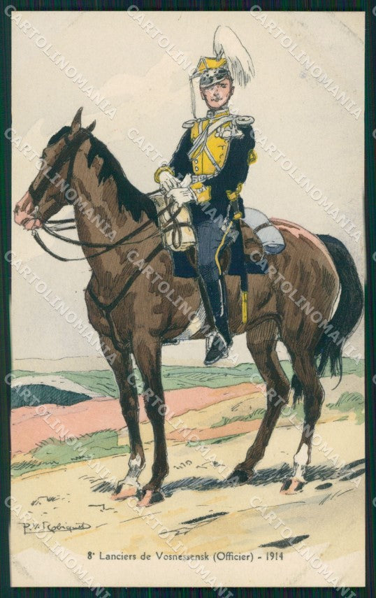 Military Russia Russian Soldier Robiquet Vosnessensk Cavalry postcard XF3624 – fronte