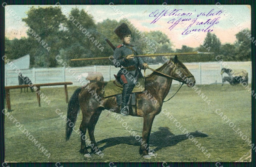 Military Russia Russian Soldier Horse Types CORNER CREASE postcard XF3631 – fronte