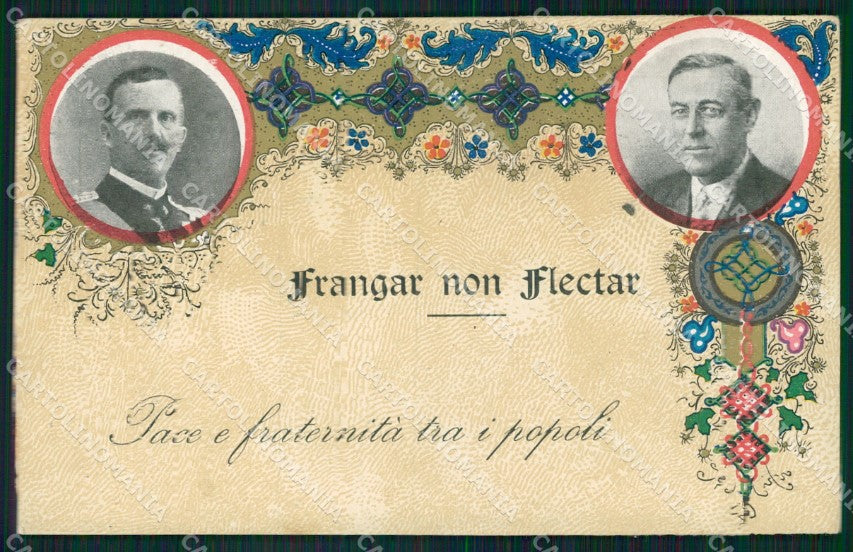 WWI WW1 PropagandaPresident Woodrow Wilson USA Savoia Royalty postcard XF3655 – fronte