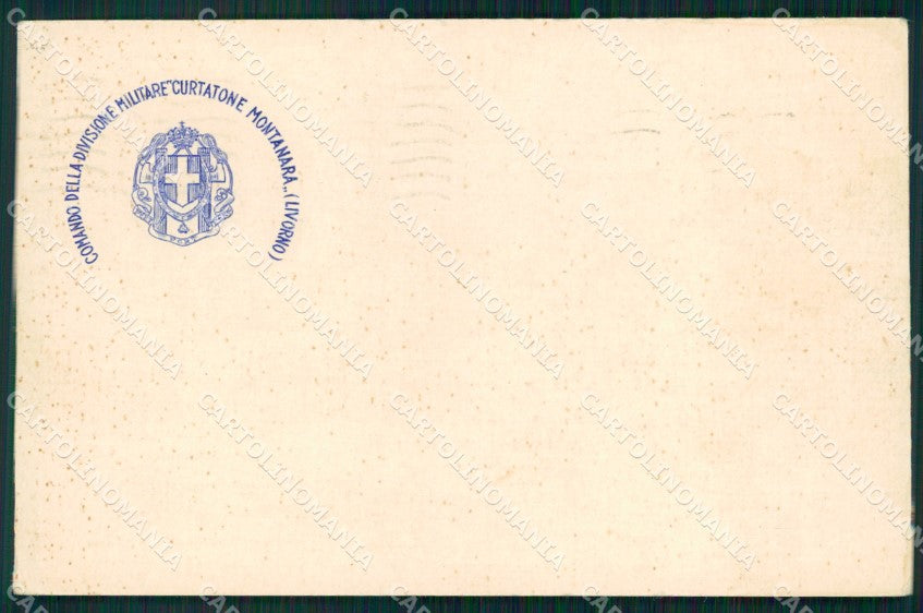 Militari Fascismo Comando Divisione Curtatone Montanara Livorno cartolina XF3671 – fronte