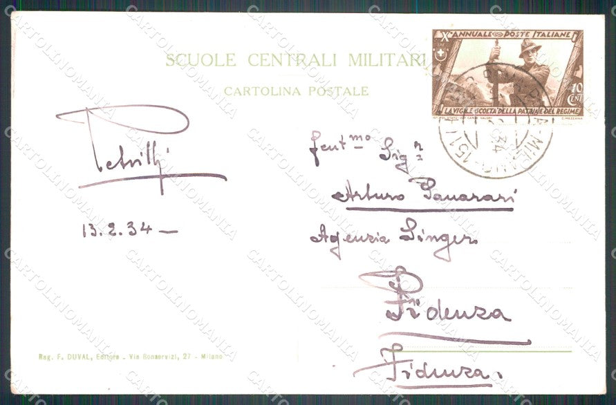 Militari Scuole Centrali Militari Duval cartolina XF3672 – retro