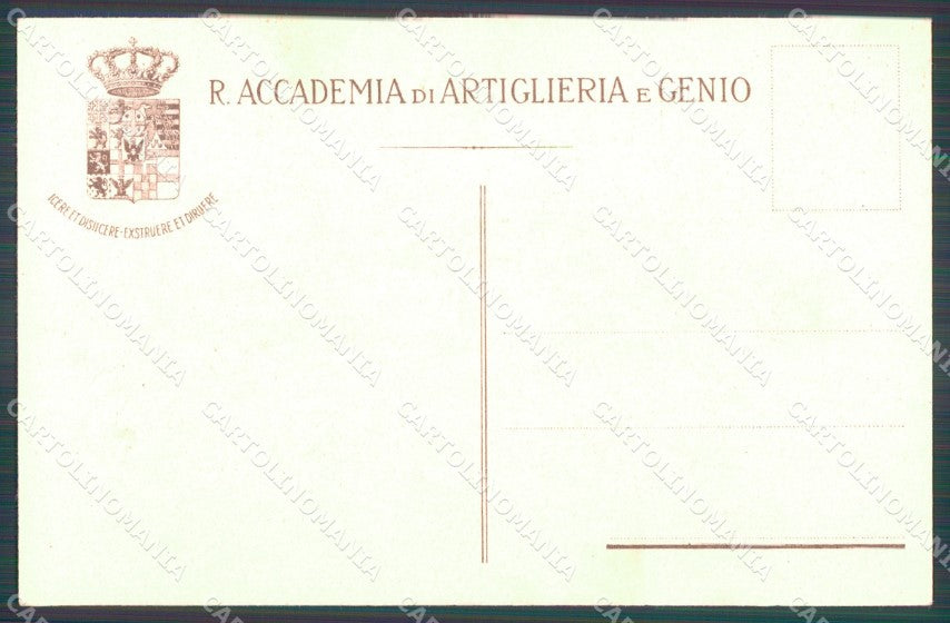 Militari Regia Accademia di Artiglieria e Genio cartolina XF3681 – retro