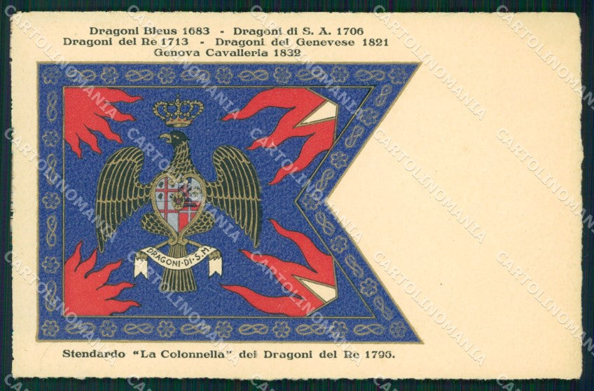 Militari Genova Cavalleria 1922 Stendardo cartolina XF3694 – fronte