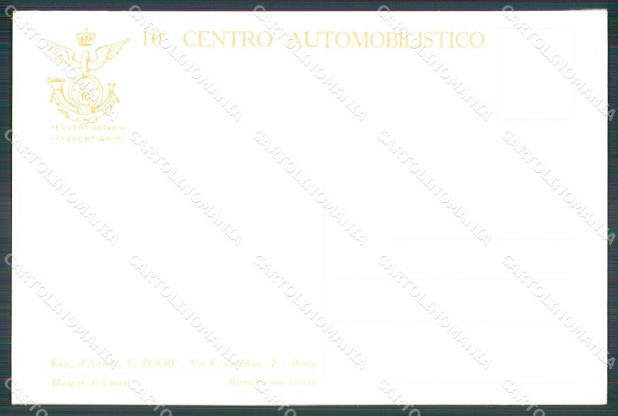 Militari 10º Centro Automobilistico Ferrari cartolina XF3704 – retro