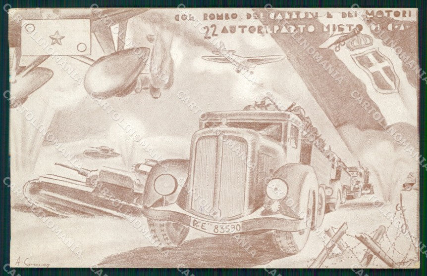 Militari 22º Autoreparto Misto Corpo Armata cartolina XF3708 – fronte