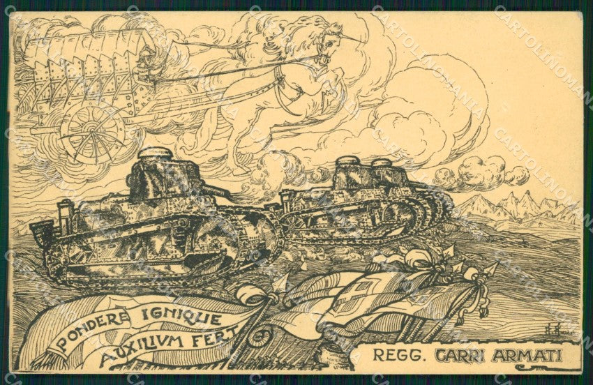 Militari Fascismo Reggimento Carri Armati cartolina XF3709 – fronte