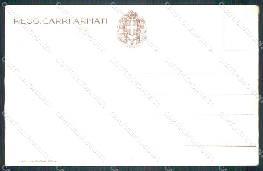 Militari Fascismo Reggimento Carri Armati cartolina XF3709 – retro