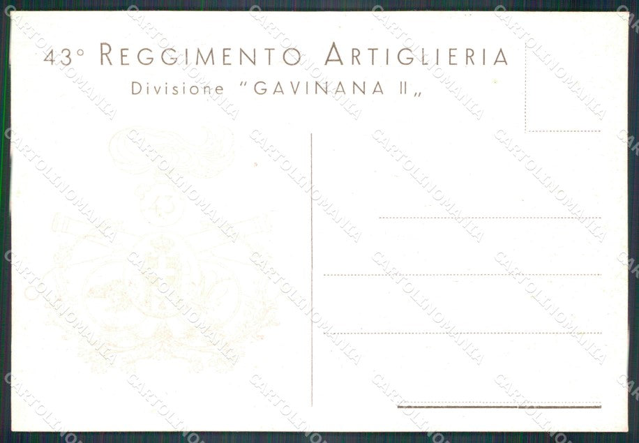Militari 43º Reggimento Artiglieria Gavinana II FG cartolina XF3755 – retro