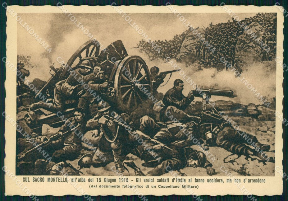 Militari Propaganda WWII WWI Sacro Montello FG cartolina XF3758 – fronte