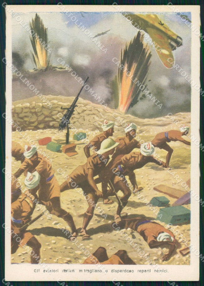 Militari Propaganda WWII Aviazione Africa Sgrilli FG cartolina XF3823 – fronte