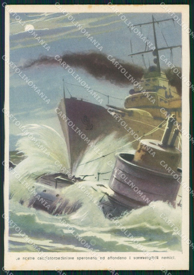 Militari Propaganda WWII Cacciatorpediniere Sgrilli FG cartolina XF3826 – fronte