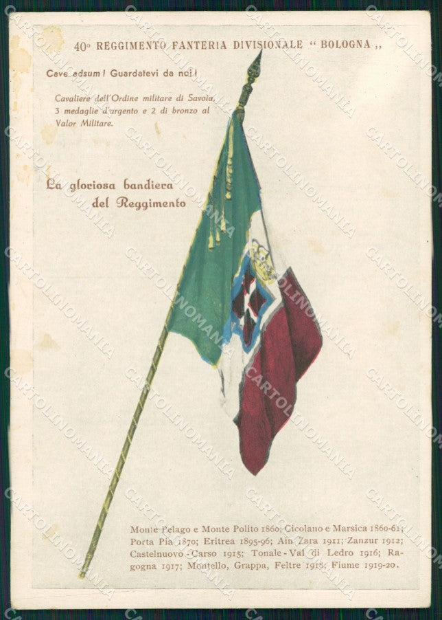 Militari 40º Reggimento Fanteria Divisionale Bologna FG cartolina XF3865 – fronte