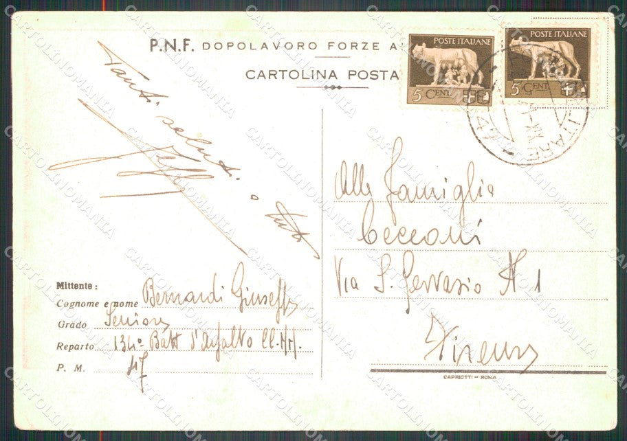 Militari Slovenia Lubiana Fascismo PNF STRAPPINO FG cartolina XF3883 – retro