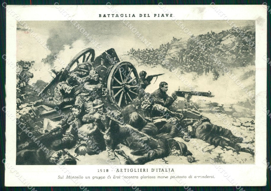 Militari Artiglieri d'Italia Damiano Chiesa Battaglia Piave FG cartolina XF3885 – fronte
