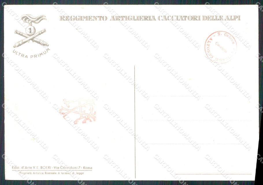 Militari I Reggimento Artiglieria Cacciatori delle Alpi FG cartolina XF3908 – retro