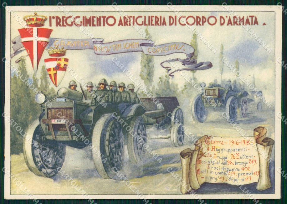 Militari I Reggimento Artiglieria Corpo D'Armata FG cartolina XF3914 – fronte