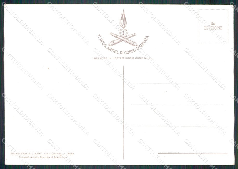 Militari I Reggimento Artiglieria Corpo D'Armata FG cartolina XF3914 – retro