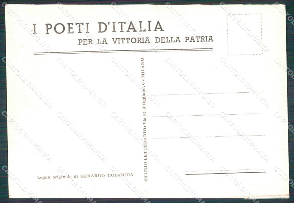 Militari Propaganda WWII I Poeti d'Italia Mandel FG cartolina XF3938 – retro