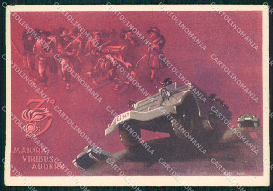 Militari III Reggimento Bersaglieri ABRASA PIEGHINA FG cartolina XF3960 – fronte