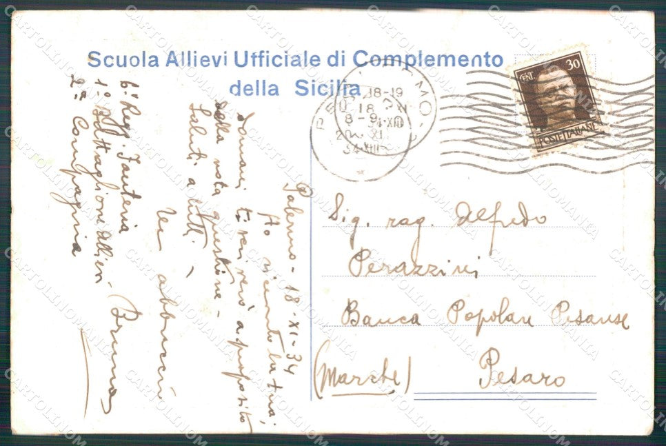 Militari Scuola Ufficiali Complemento della Sicilia ABRASA FG cartolina XF3991 – retro