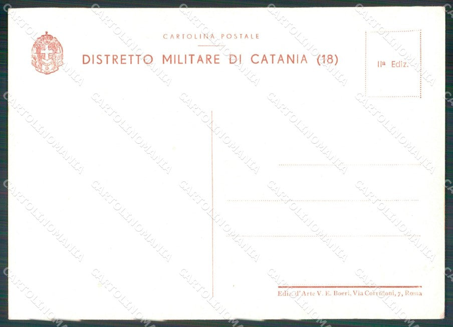 Militari Fascismo 18º Distretto Militare Catania FG cartolina XF4062 – retro