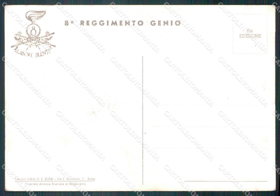 Militari VIII Reggimento Genio FG cartolina XF4122 – retro