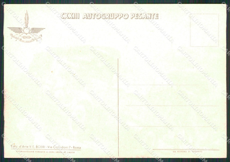 Militari CXXIII Autogruppo Pesante Vardaro FG cartolina XF4154 – retro