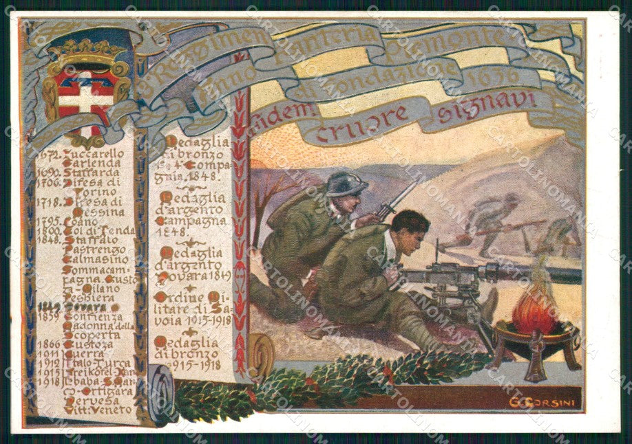 Militari III Fanteria Piemonte Divisione Peloritana FG cartolina XF4175 – fronte