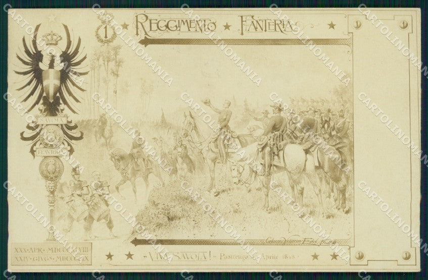 Militari Reggimentali I° Reggimento Fanteria Pastrengo 1848 cartolina XF4182 – fronte