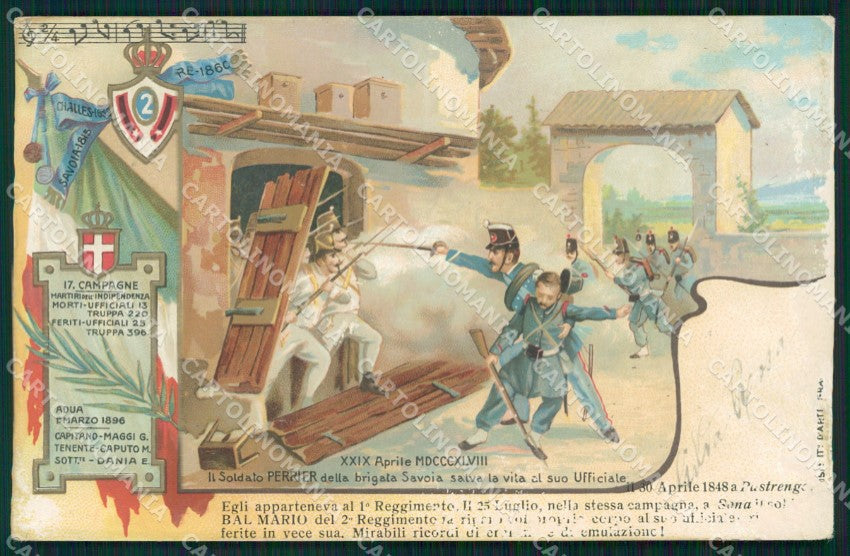 Militari Reggimentali II° Reggimento Fanteria ABRASA cartolina XF4193 – fronte