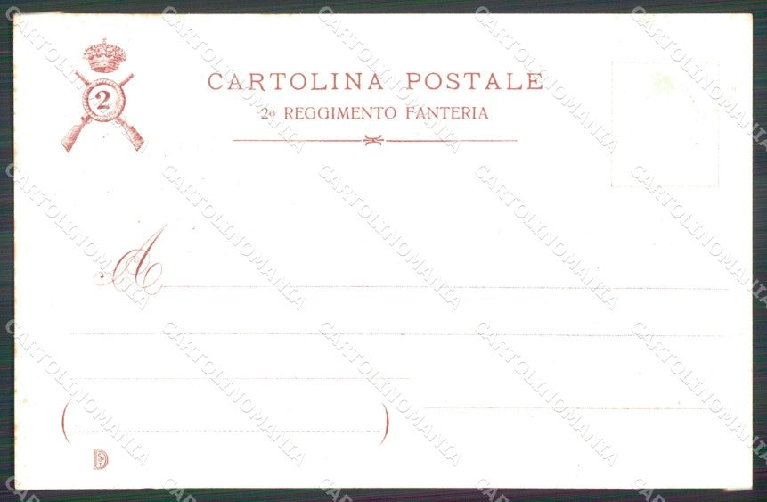 Militari Reggimentali II° Reggimento Fanteria cartolina XF4195 – retro