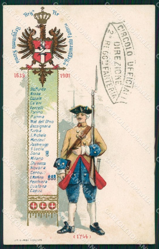 Militari Reggimentali II° Reggimento Fanteria cartolina XF4197 – fronte
