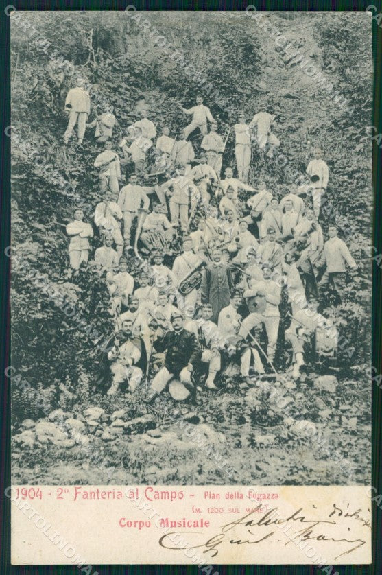 Militari II° Reggimento Fanteria Fugazze Corpo Musicale 1904 cartolina XF4199 – fronte
