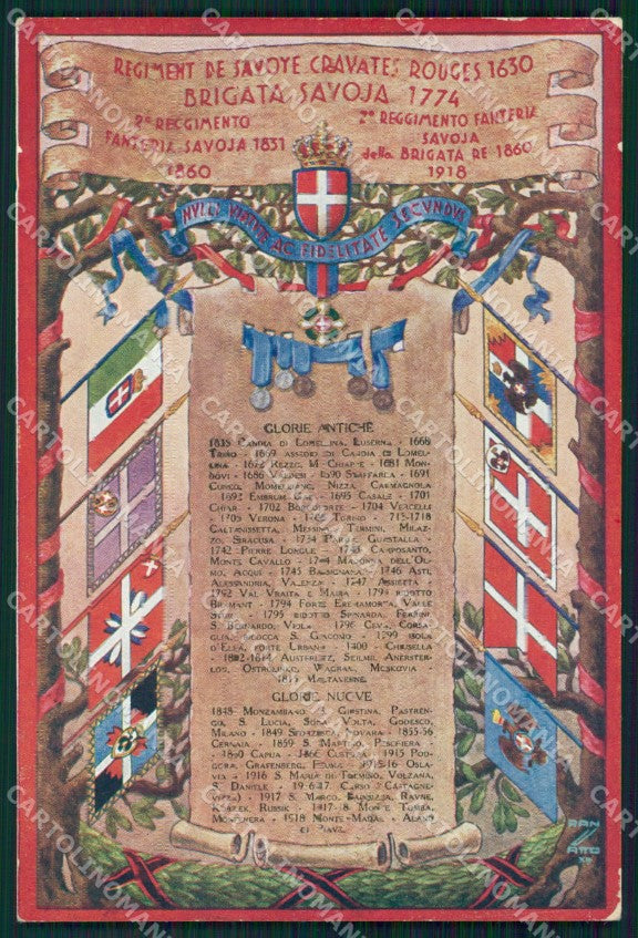 Militari Reggimentali II° Reggimento Fanteria Brigata Re cartolina XF4204 – fronte