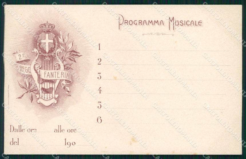 Militari II° Reggimento Fanteria Programma Musicale cartolina XF4206 – fronte