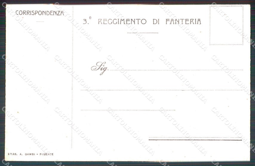 Militari Reggimentali III° Reggimento Fanteria Piemonte Pistoia cartolina XF4207 – retro