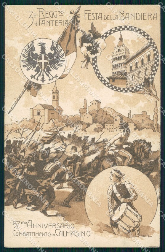 Militari Reggimentali III° Reggimento Fanteria Piemonte Pistoia cartolina XF4208 – fronte