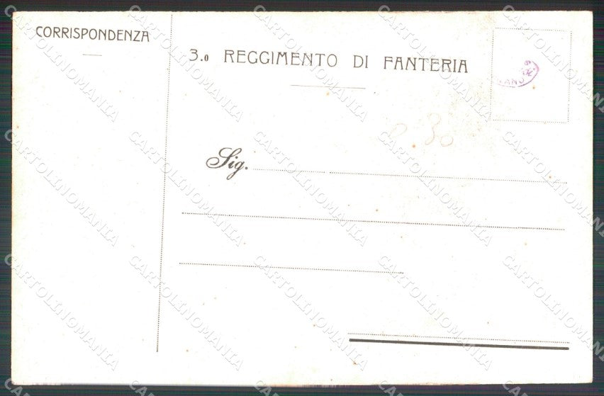 Militari Reggimentali III° Reggimento Fanteria Piemonte Pistoia cartolina XF4209 – retro