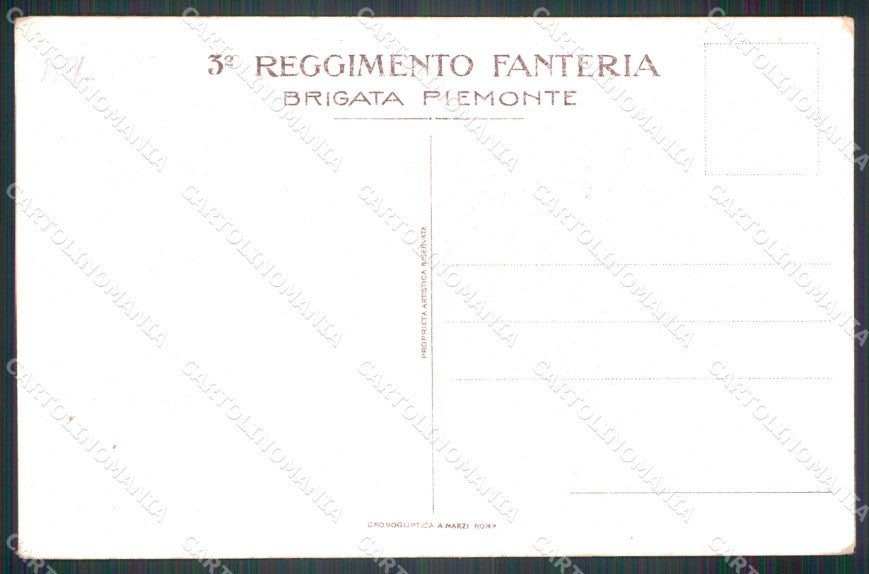 Militari Reggimentali III° Reggimento Fanteria Brigata Piemonte cartolina XF4215 – retro