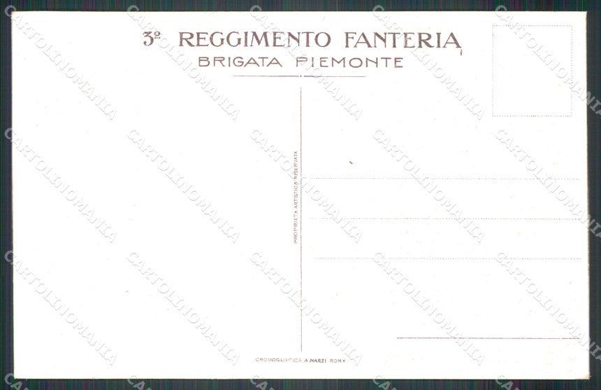 Militari Reggimentali III° Reggimento Fanteria Brigata Piemonte cartolina XF4216 – retro